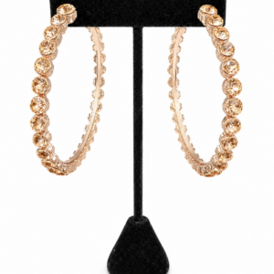 rose gold crystal hoops